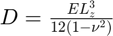 $D = \frac{E L_z^3}{12(1 - \nu^2)}$